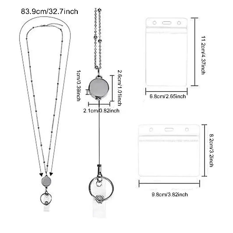 Portacredencial cadena - collar  acero inoxidable