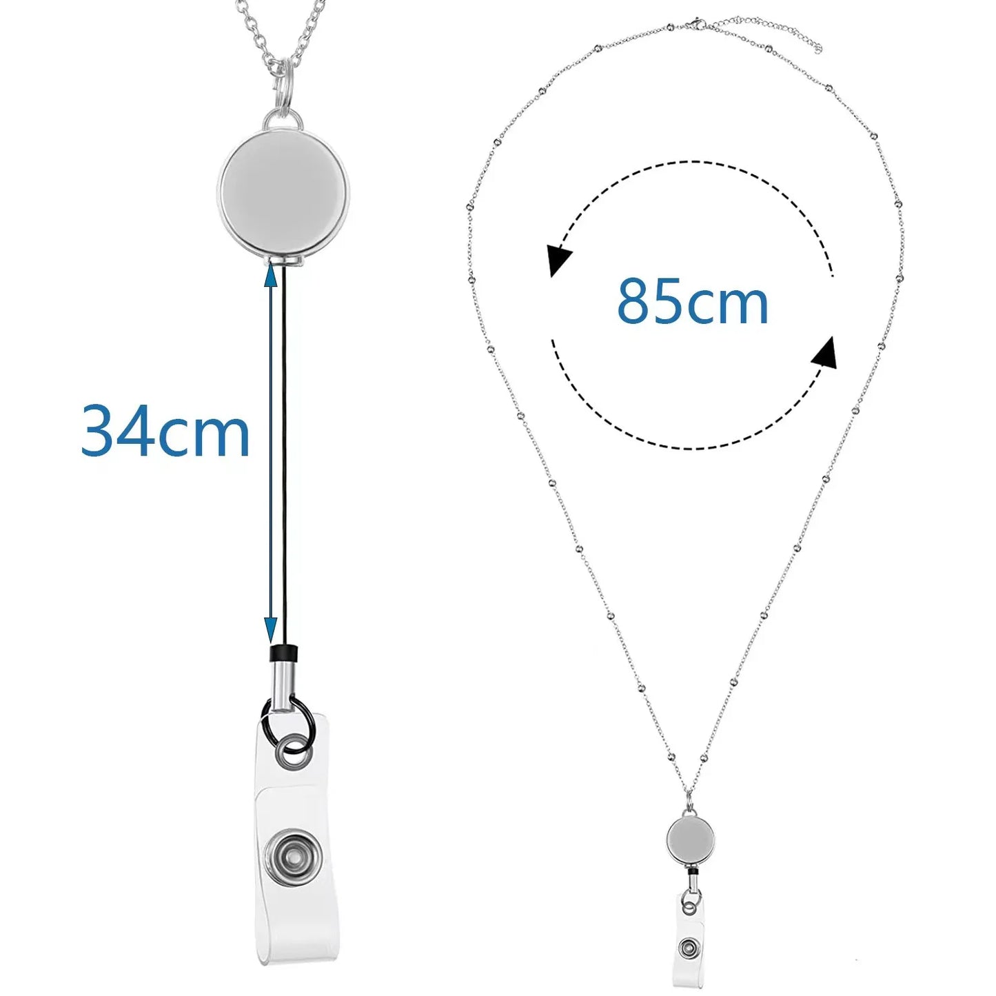 Portacredencial cadena - collar  acero inoxidable